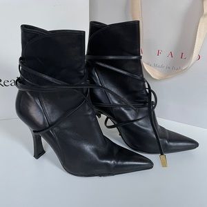 GIANNI VERSACE Leather Lace-Up Ankle Boots